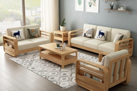 wooden sofa set