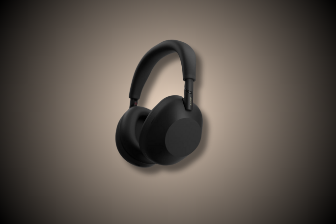 Headphones on a yellow background