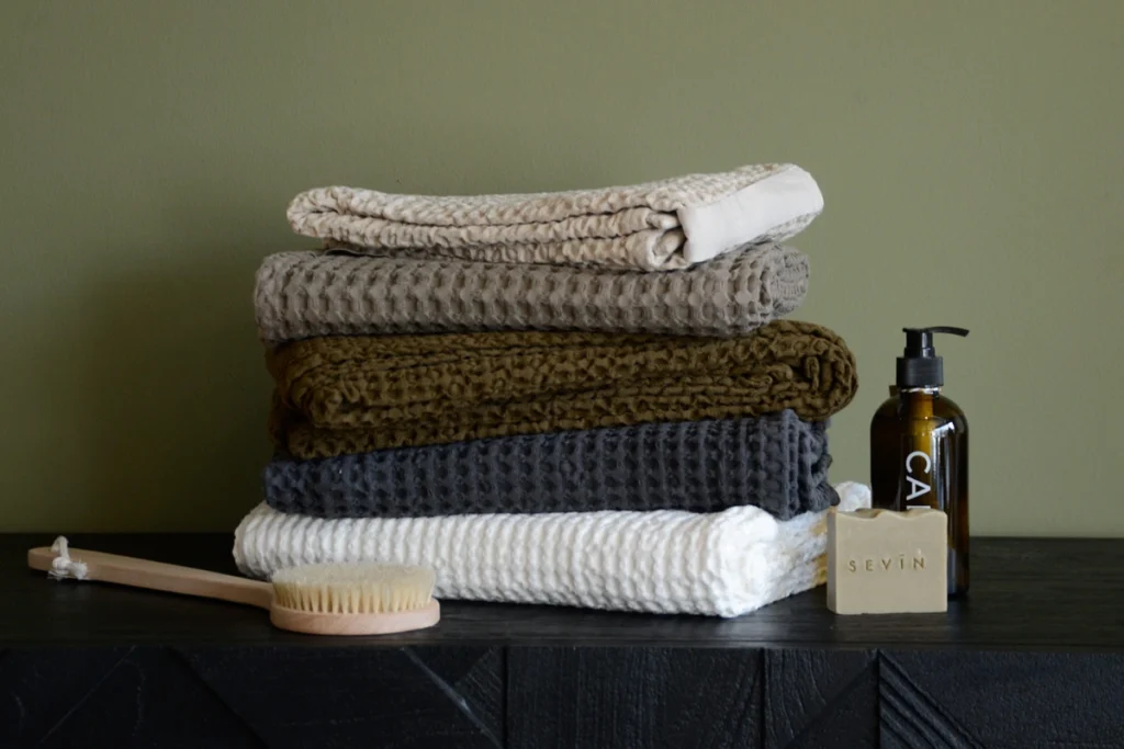 waffle bath towels