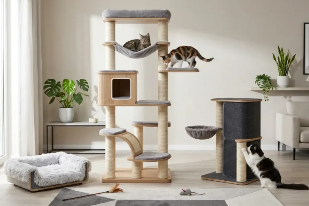 Modern Cat Trees and Condos for Play, Rest and Exploration