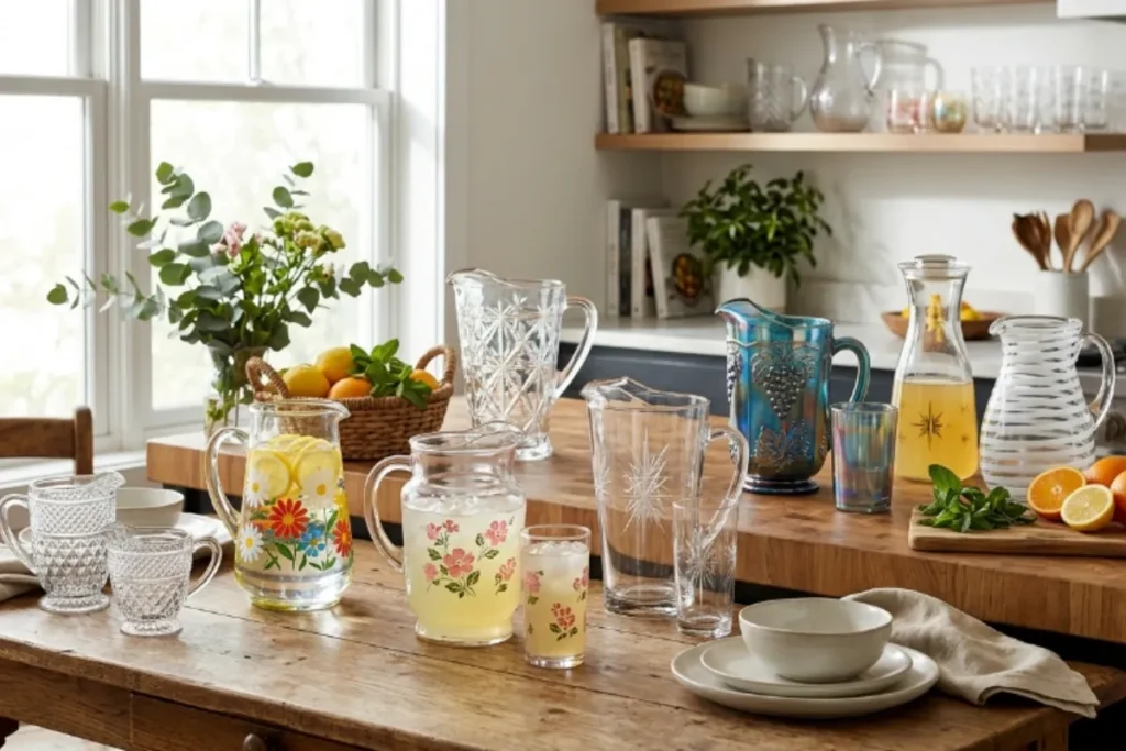Timeless Vintage Glass Pitchers Trends for Stylish Kitchen and Dining Tables Timeless Vintage Glass Pitchers