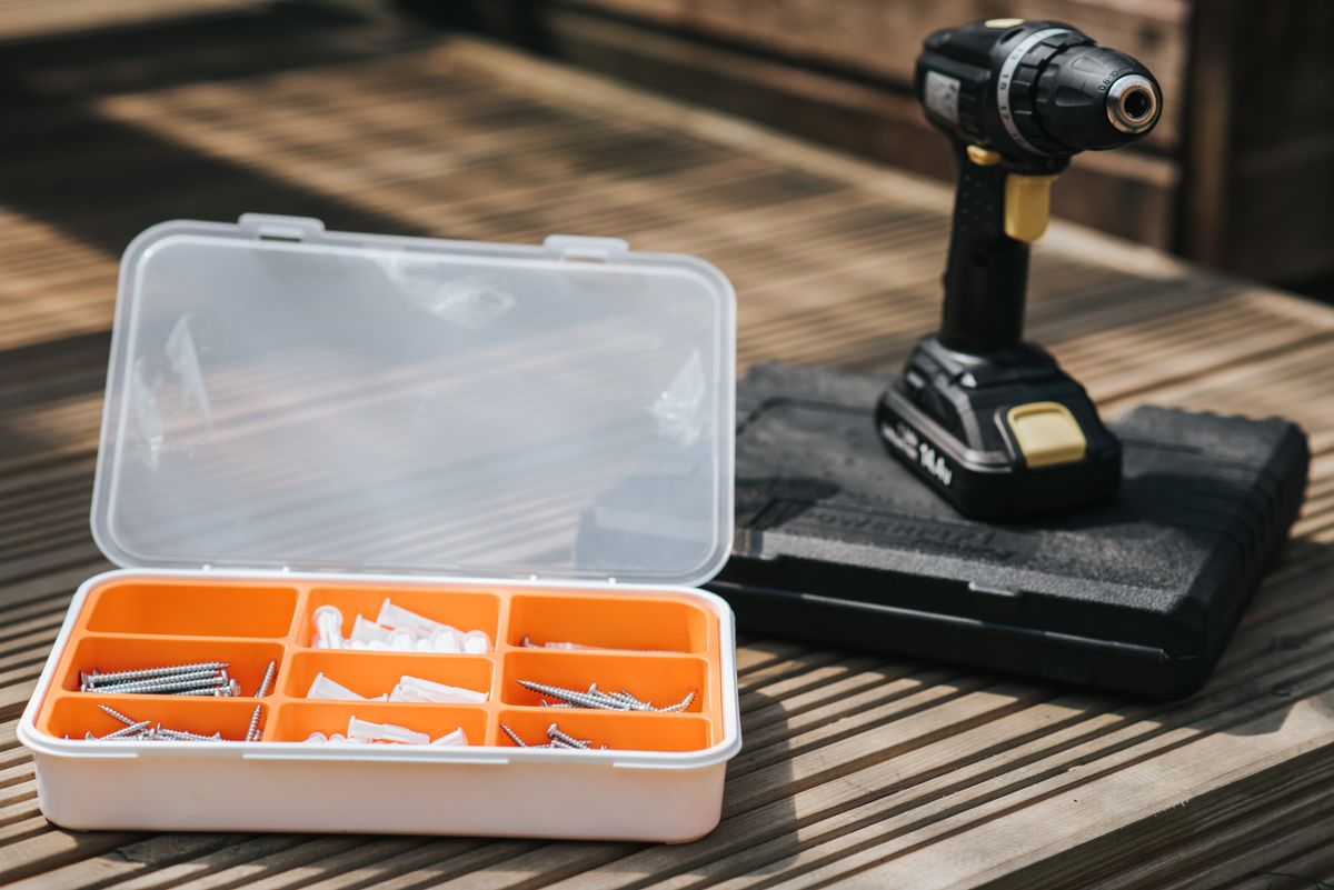 Assorted DIY hand tools on a workbench