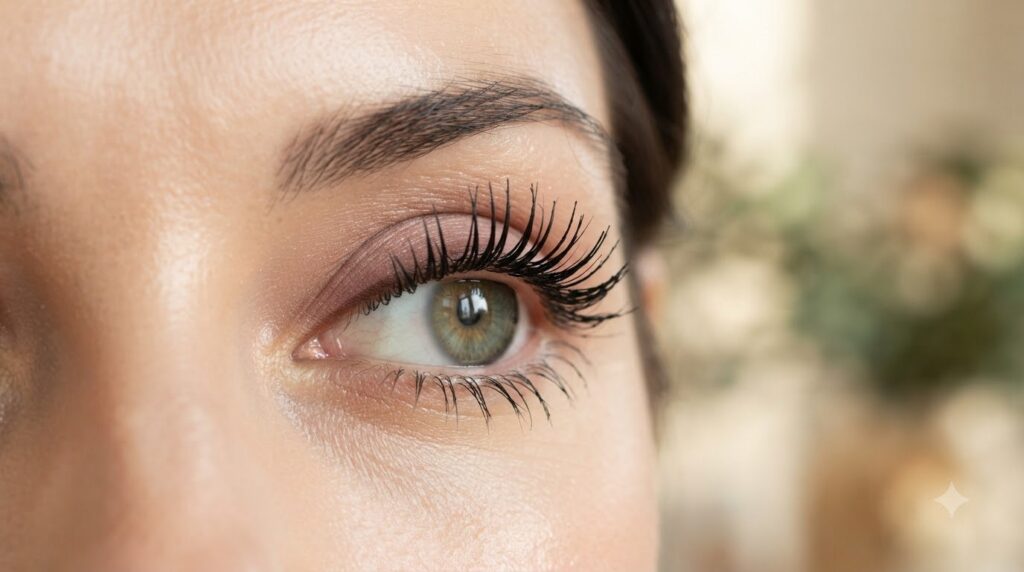 Mascaras That Curl, Lengthen or Add Volume Close-up of an eye with mascara applied along the lashes