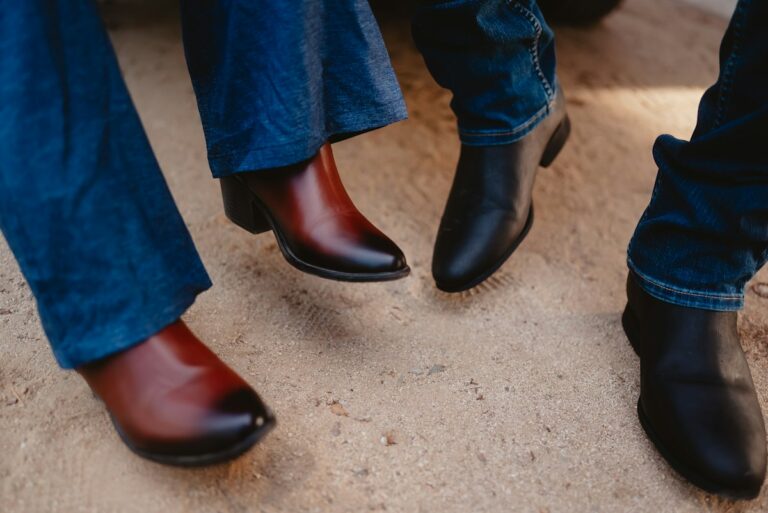 Three pairs of boots worn with jeans