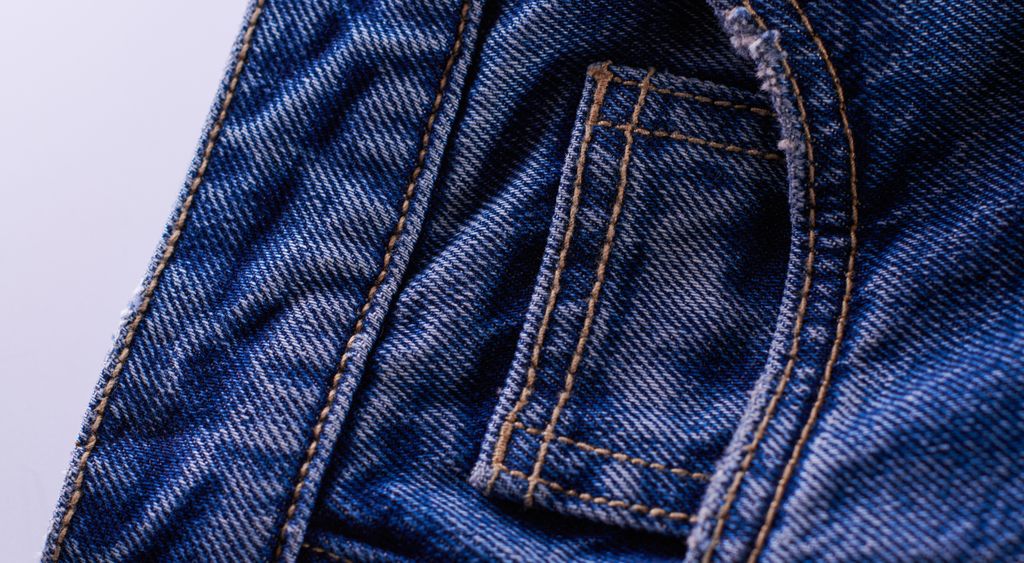 Close-up of a jean pocket and selvedge stitching